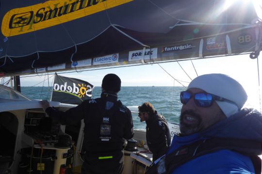 Arnaud Boissières au départ du Vendée Globe 2016