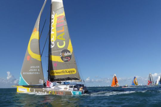 Arnaud Boissières au départ du Vendée Globe 2016