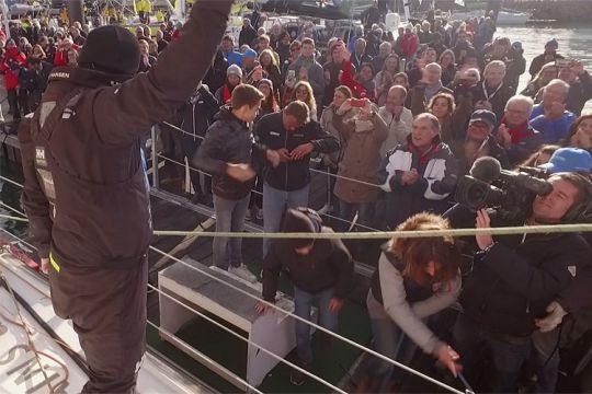 Arnaud Boissières au départ du Vendée Globe 2016