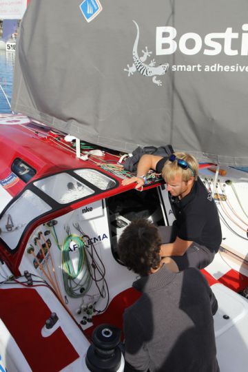 Quentin Vlamynck au départ de la Mini-Transat