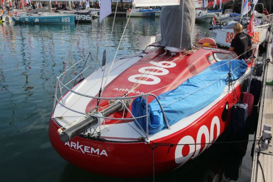 Quentin Vlamynck au départ de la Mini-Transat