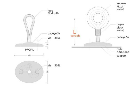 En pouvant régler la longueur du cordage, tous les montages sont possibles