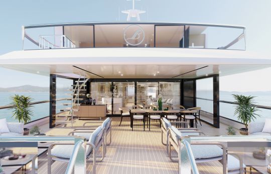 Une terrasse arrière sur le pont supérieur