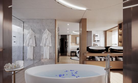 La salle de bain de la cabine propriétaire