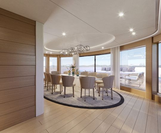 La salle à manger du pont supérieur