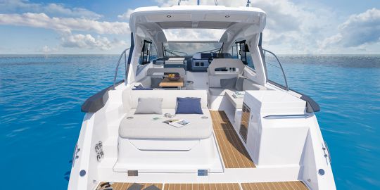 Le cockpit avec son bain de soleil