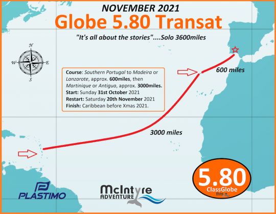 Le parcours de la Globe 5.80 Transat