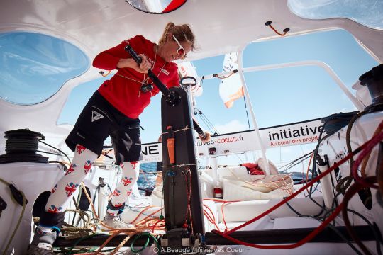 Sam dans le cockpit d'Initiatives Coeur