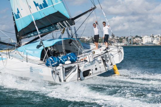 Arrivée de Thomas Ruyant et Antoine Koch sur la JV 2019