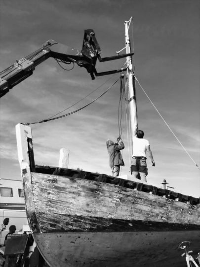 Démontage du mât - Berceau de Moïse © Charpente Coast