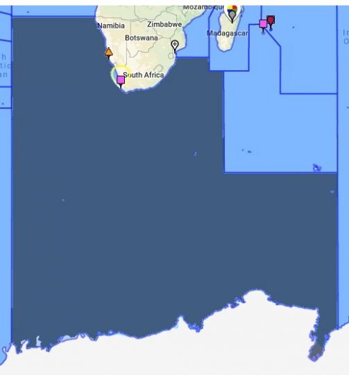 Zone de compétence du MRCC Cape Town