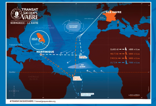 Les 3 parcours de la Transat Jacques Vabre 2021