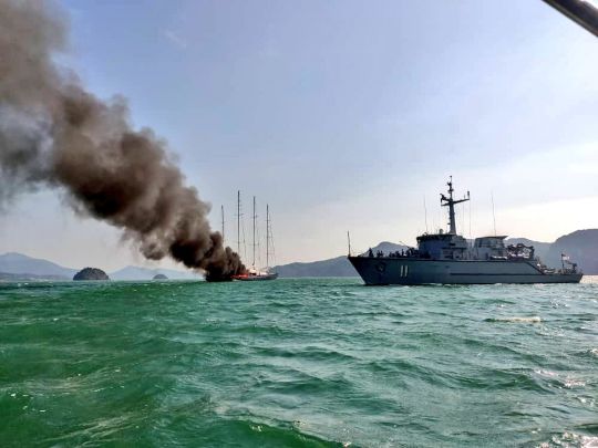 Phocea en feu en Malaisie ©MMEA HQ