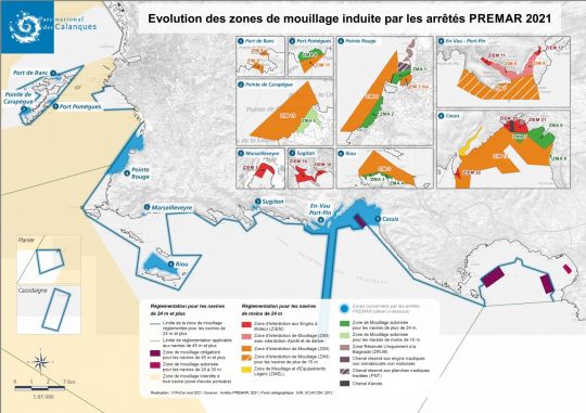 Délimitation des zones de mouillage