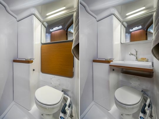 La modularité est de mise également dans le cabinet de toilette