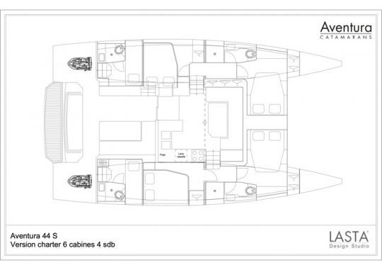 Jusqu'à 6 cabines dans l'Aventura 44-S