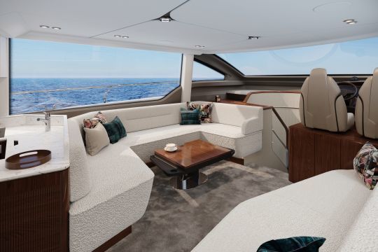 Le coin salon à côté du poste de pilotage