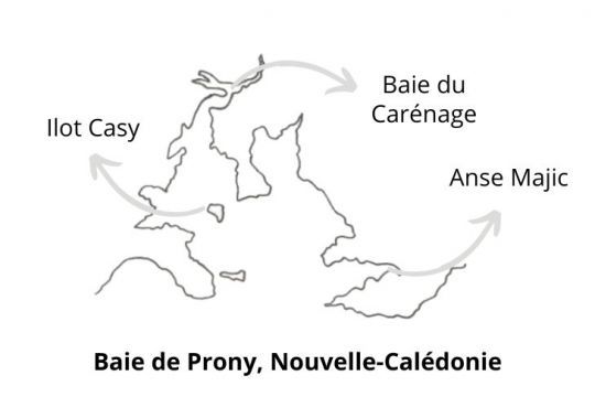 Carte de la baie de Prony ©Julie Leveugle