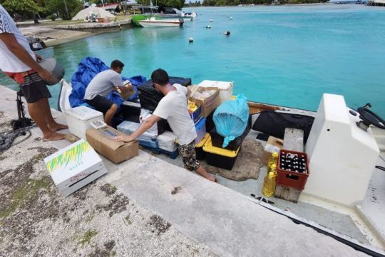 Le lendemain, la plate chargée, retour au chantier ©Julie Leveugle