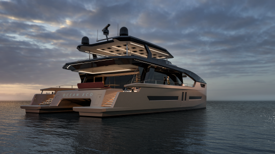 L'Ocean Eco 90 Open, avec son flybridge ouvert