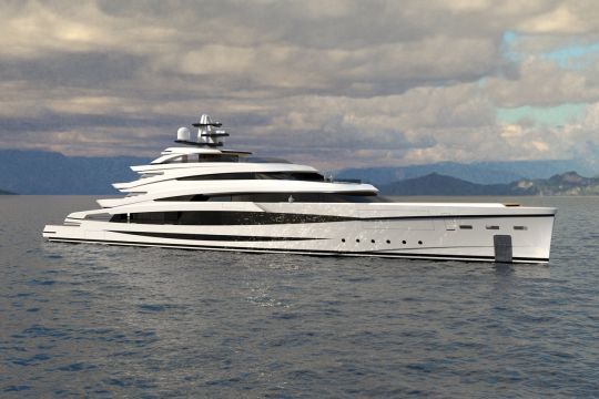 Des lignes courbes pour donner un côté sportif au yacht de 90 m
