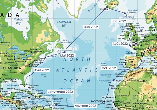 Une boucle complète en Atlantique avec un retour très Nord !