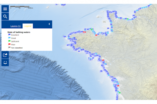 Une carte sur la qualité des eaux de baignade