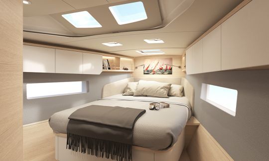 La cabine propriétaire sur l'avant dans la version 3 cabines