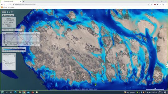 Recouvrement progressif de l'estran des iles Chausey par une marée de 100. 1/4