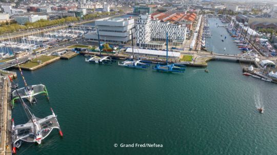 Le bassin des Ultim sur la Transat Jacques Vabre