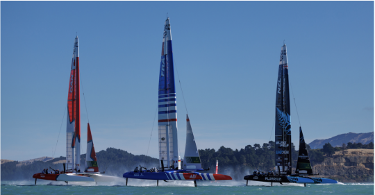 Les tricolores sur le podium de Sail GP © Chloe Knott for SailGP