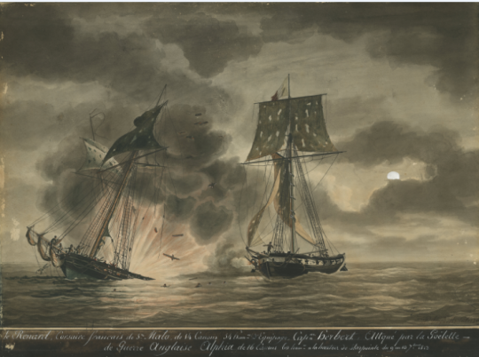 Roux Antoine, Combat du Renard contre l'Alphea © MuseÌe d'Histoire de Saint-Malo