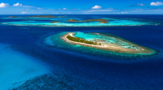 Tobago Cays © Beach on map