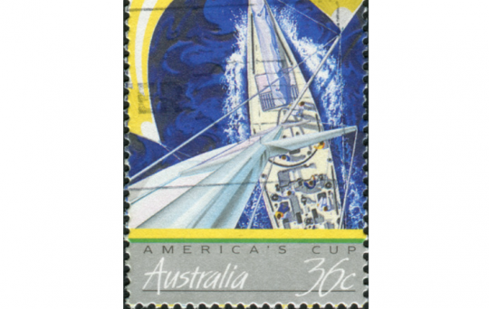 Timbre-poste imprimé en Australie, consacré à l'America's Cup, 1987