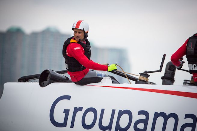 Franck Cammas sull'AC 50 Groupama dell'America's Cup