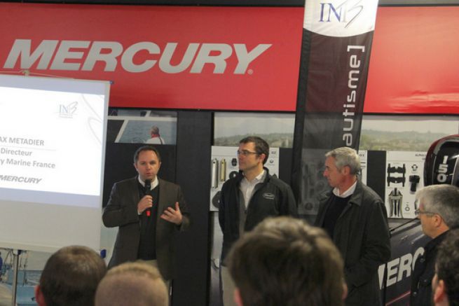Max Mtadier, Direttore di Mercury Marine, Matthieu Taburet, Direttore di FIN e Laurent Winisky, Direttore di INB