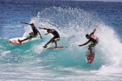 Il marchio di abbigliamento da surf Quiksilver sotto l'onda