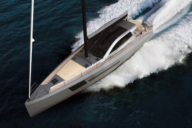 Il BD56, una barca a vela ibrida dotata di due motori fuoribordo Il BD56