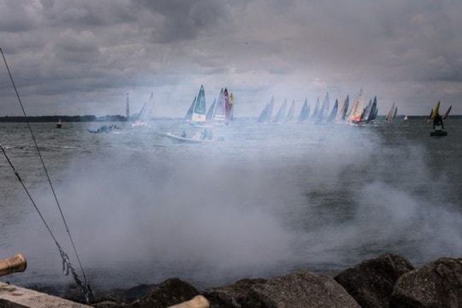 Inizio della 2a tappa del Solitaire Bompard Le Figaro