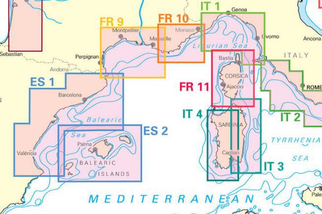 La copertura mediterranea delle carte nautiche del Mediterraneo