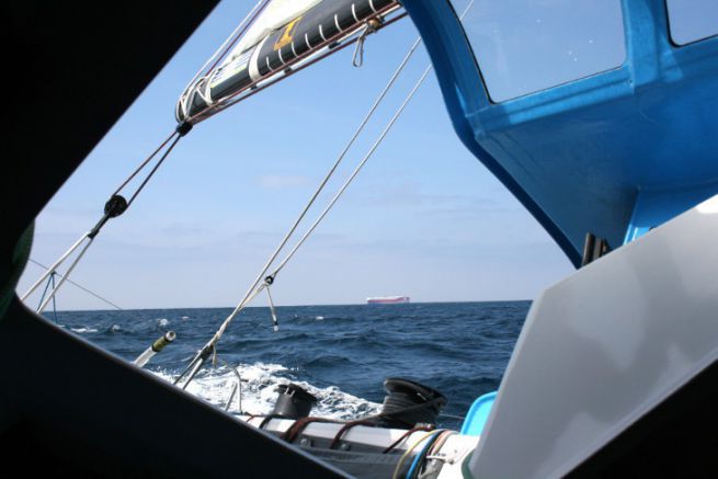 Ro-Ro all'ingresso del Golfo di Biscaglia durante la sfida atlantica del 2019