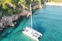 Galaad, all'ancora a Playa Papagayo, a sud di Lanzarote