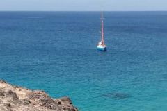 Galaad, all'ancora a Playa Papagayo, a sud di Lanzarote