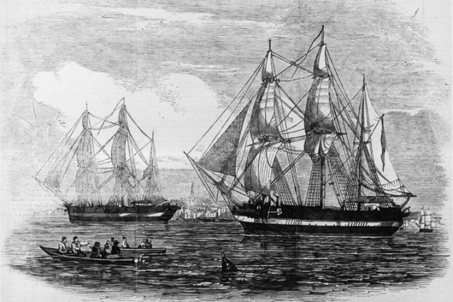 HMS Terror e HMS Erebus dall'Inghilterra