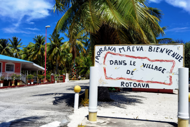 Ingresso al villaggio di Rotoava