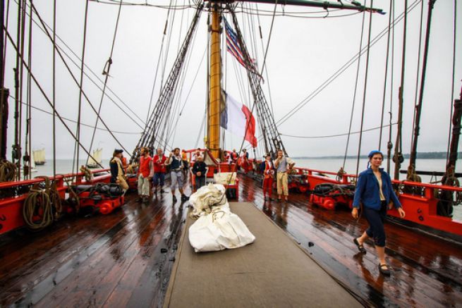 Arrivo dell'Hermione a Yorktown