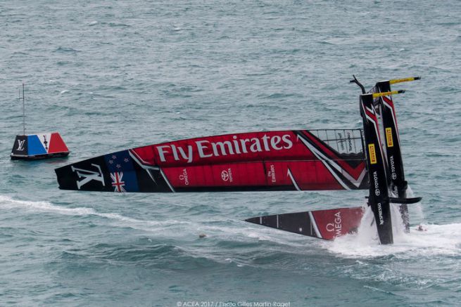 Il team neozelandese si rovescia sull'America's Cup